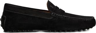 Tod's Suède loafers met bewerkte details - Zwart