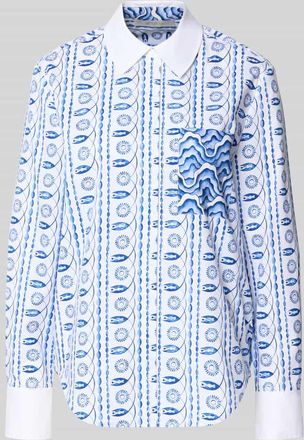 Herzen&rsquo;s Angelegenheit Regular Fit Bluse im Allover-Look mit Brusttasche in Weiss, Gr&ouml;&szlig;e 34