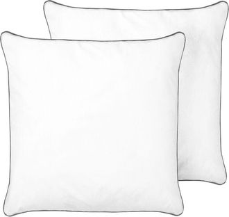 Beliani Beliani - Conjunto De 2 Almohadas Relleno De Microfibra De Algod&oacute;n Japara 80 X 80 Cm Perfil Alto Blanco Pelister