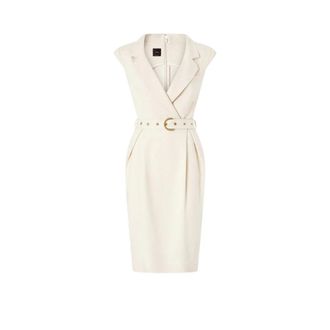 Pinko Midi Jurk - Dames - Casual kleedjes - Wit - L - Leer - Kleedjes