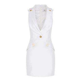 Elisabetta Franchi Shirt Dresses, female, White, Size: L Fitted Midi Dress