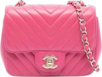 Chanel Pre-owned Vintage Cross Body Bag - Dames - Vintage Schoudertas - Roze - ONE Size - Leer - Vintage