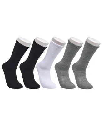 French Connection Organic Cotton Half Cushion Crew Sock 5-Pack in Grey White Black at Nordstrom