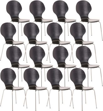 Clp Clp - Set De 16 Sillas De Visita Diego Apilable Negro