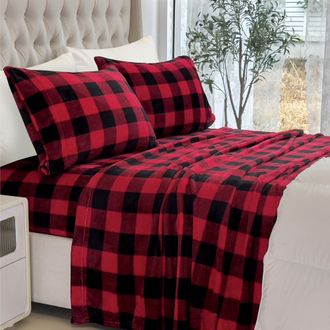 Elegant Comfort 4-Piece Velvet Plush Flannel Sheet Set