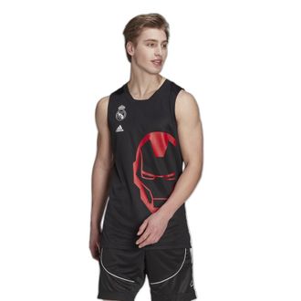 Real Madrid adidas HM3871 Mens Sleeveless Real Madrid Marvel Avengers Jersey, Black/Powred, M EU