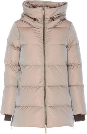 Moorer Jassen, Dames, Beige, L, Beige Carinzia Donsjas met Capuchon