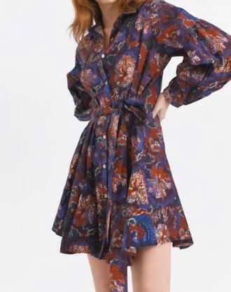 Chufy Ushi Mini Dress In Navy Multi
