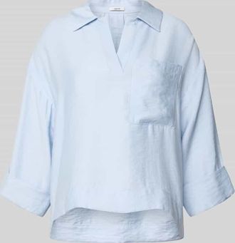 OPUS Bluse mit Brusttasche und V-Ausschnitt Modell Felmara in Hellblau, Gr&ouml;&szlig;e 42