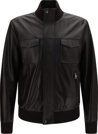 Dolce & Gabbana Dark Brown Bomber Jacket