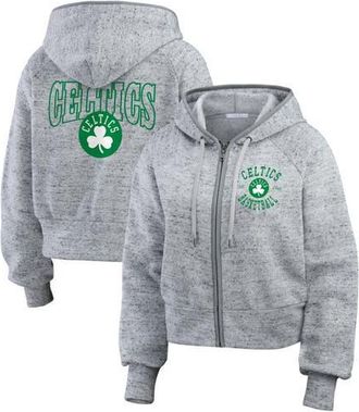 WEAR by Erin Andrews Womens WEAR by Erin Andrews Heather Gray Boston Celtics Speckled Radiator Full-Zip Hoodie at Nordstrom, Size X-Small
