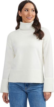 Ellen Tracy Womens Turtleneck Sweater with Rolled Cuffs