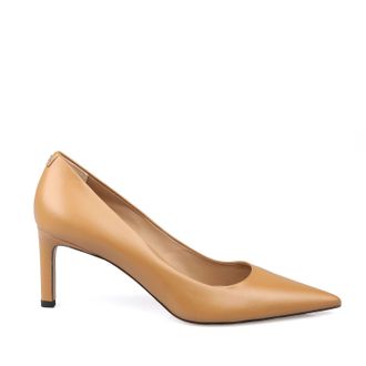 HUGO BOSS Womens Janet Nappa Leather Pumps in Beige - Size UK 3