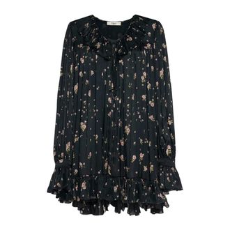 Chlo&eacute; Blouses, female, Black, Size: XS Silk Short Dress