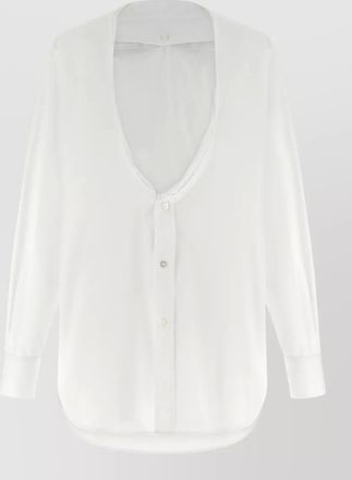 Maison Margiela poplin shirt long sleeves curved hem collar