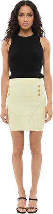 Balmain Light Yellow Knit Miniskirt
