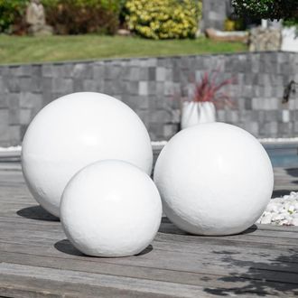 Wanda Collection Tres Bolas Decorativas Para Exterior Blanco