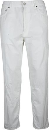 Dondup Paco Broeken - Heren - Straight fit broeken - Wit - W32 - Katoen - Broeken