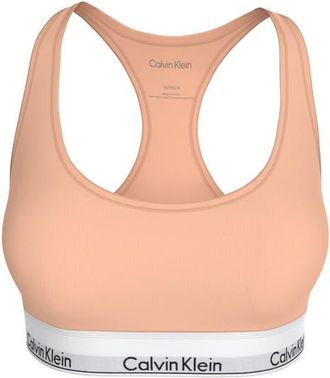 Calvin Klein Lightly Lined Racerback Bralette in Peach Bliss at Nordstrom, Size X-Small
