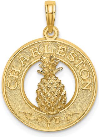Diamond2Deal 14k Yellow Gold CHARLESTON Pineapple Charm Pendant