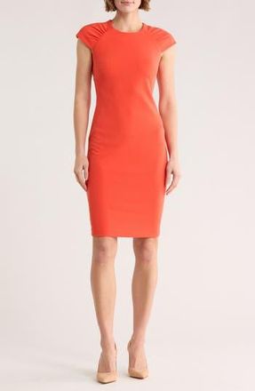 Calvin Klein Cap Sleeve Sheath Dress in Ginger at Nordstrom Rack, Size 10