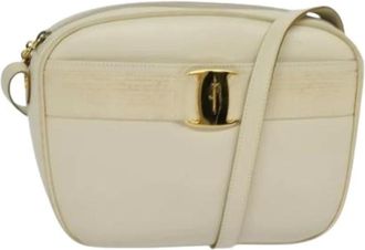 Ferragamo Pre-owned Cross Body Bags, female, White, Size: ONE SIZE Pre-owned Leather Shoulder Bag