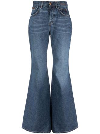 Chloé Jeans svasati a vita alta - Blu