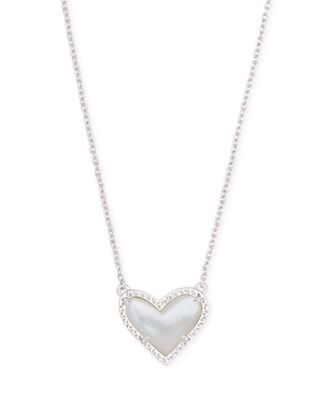 Kendra Scott Ari Heart Gold Pendant Necklace In Iridescent Drusy