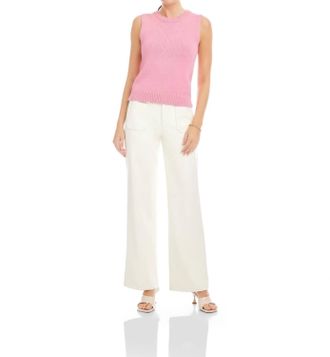 Fifteen Twenty Kimmy Keyhole Sweater Tank Top In Pink