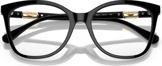 Emporio Armani Glossy Black Acetate Square Eyeglasses