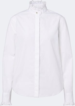 Burberry Logo ruffled cotton poplin shirt