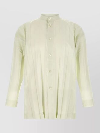 Homme Pliss&eacute; Issey Miyake pleated long-sleeve shirt