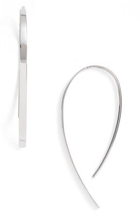 Lana Jewelry 14K Gold Mini Flat Hooked-On Hoop Earrings in White Gold at Nordstrom