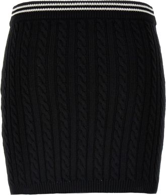 Alessandra Rich Womens Bicolor Cotton Long Skirt