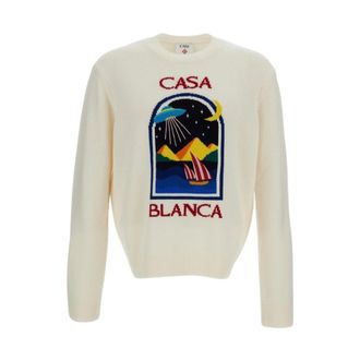 Casablanca Mpf 26Kw 1431 Ronde hals gebreid - Heren - Ronde hals truien - Beige - M - Truien & Vesten