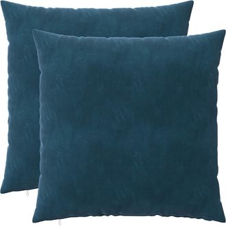 vidaXL Funda De Almohada 2 Pcs Heerlen Azul 65 X 65 Cm Terciopelo Vidaxl
