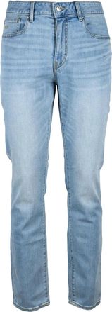A|X Armani Exchange Light Blue Cotton Polyester Elastane Skinny Jeans