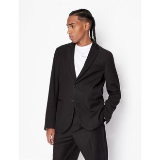 A|X Armani Exchange Mens Ax Regular Fit Blazer in Black - Size X-Small