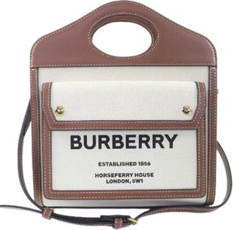 Burberry Pre-owned Pocket Cotton Canvas Leather 2way Shoulder Bag - - Pre-owned - Donna - Marrone - ONE SIZE