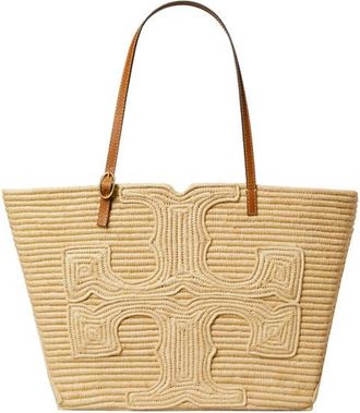 Tory Burch Large Ella Structure Straw Tote in Natural at Nordstrom