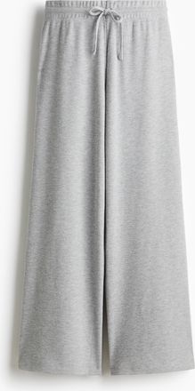 H&M Kordelzughhose aus Waffeljersey - Grau