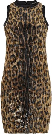 Roberto Cavalli Abito corto con paillettes - Marrone