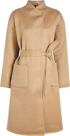 Eileen Fisher Eileen Fisher Belted Wool Coat - Beige - L (UK 18-20 / XL)