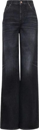 Chlo&eacute; Wide Jeans - Dames - Loose Fit Jeans - Zwart - W29 - Jeans