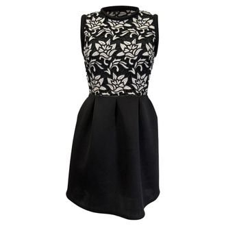 Sandro Romantic Guipure Lace Mini Dress in Black Polyester