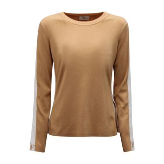 Elisabetta Franchi Mk-03S-56E2 Jumper - female - Elisabetta Franchi - Long Sleeve T-Shirts - Beige - XL - Tops