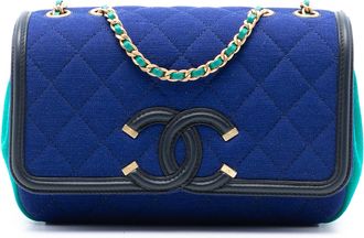 Chanel Pre-owned Womens Small Jersey Cc Filigree Flap - Purple Textile - One Size