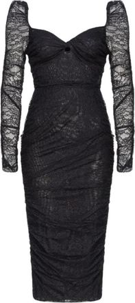 Pinko Pinko - Jurken > Dagjurken > Midjurken - Dames - Casual kleedjes - Zwart - 2XL - Kleedjes