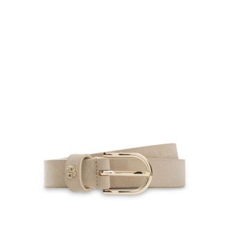 BOSS Suede belt with gold-tone Double B monogram