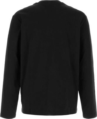 Jil Sander Mens Long-Sleeve Pocket T-Shirt Black Cotton